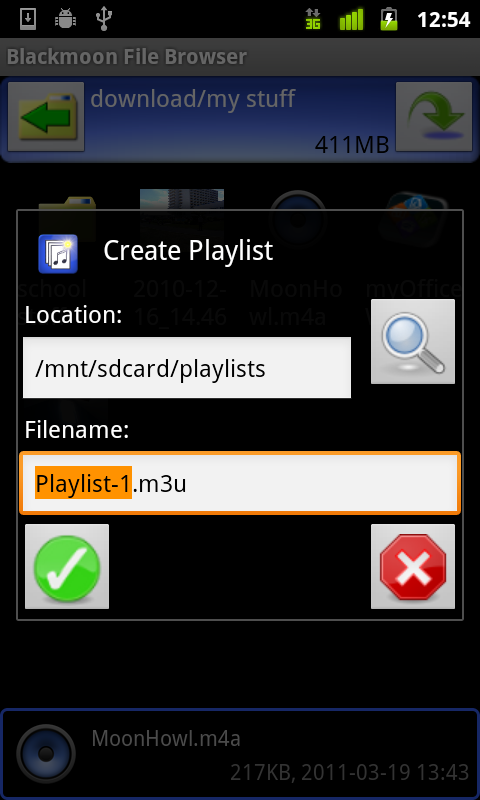 create playlists from selected music files